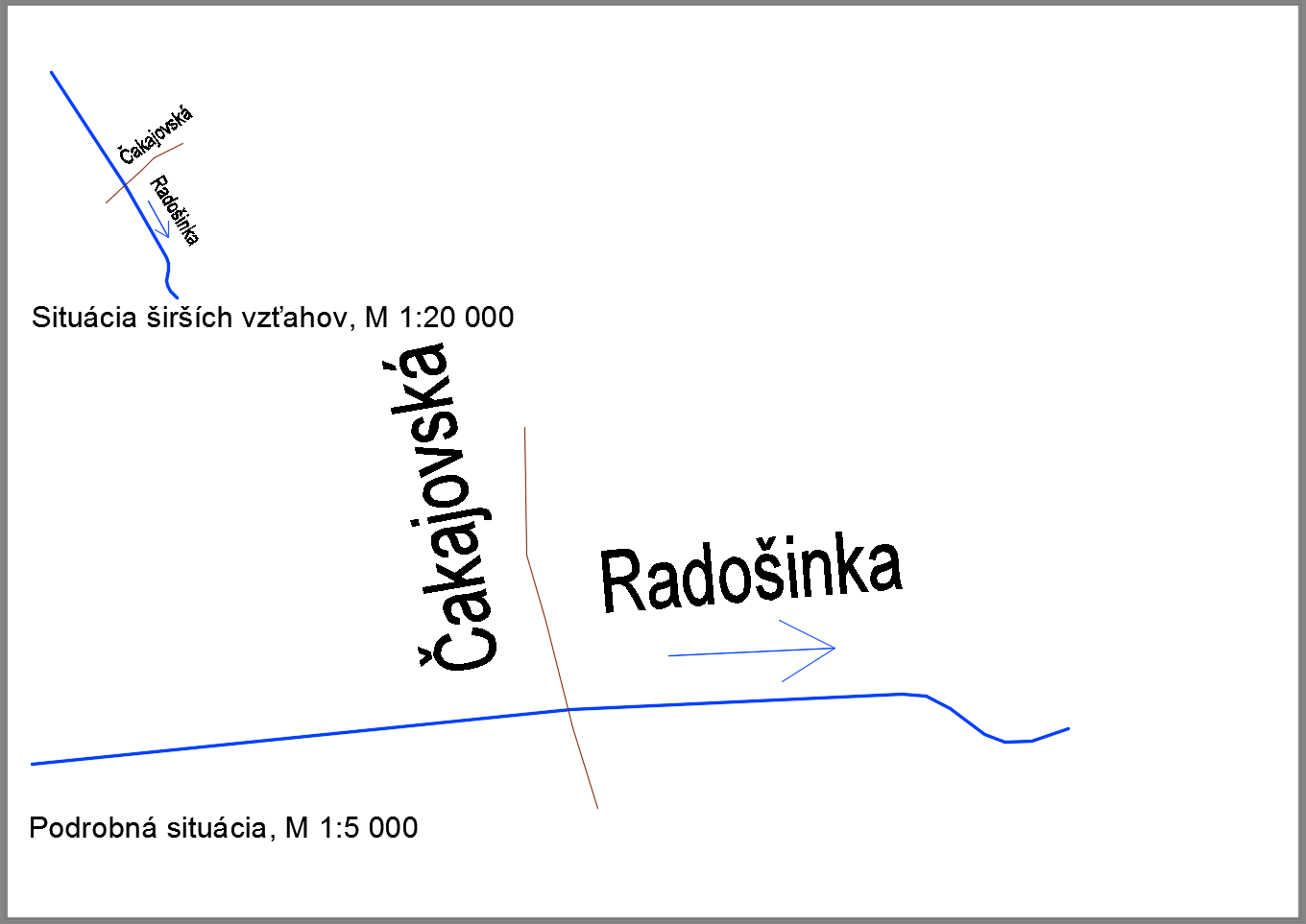 Výkres situácie potoku Radošinka